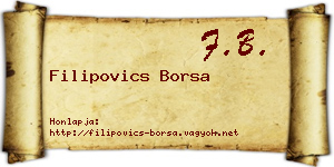 Filipovics Borsa névjegykártya